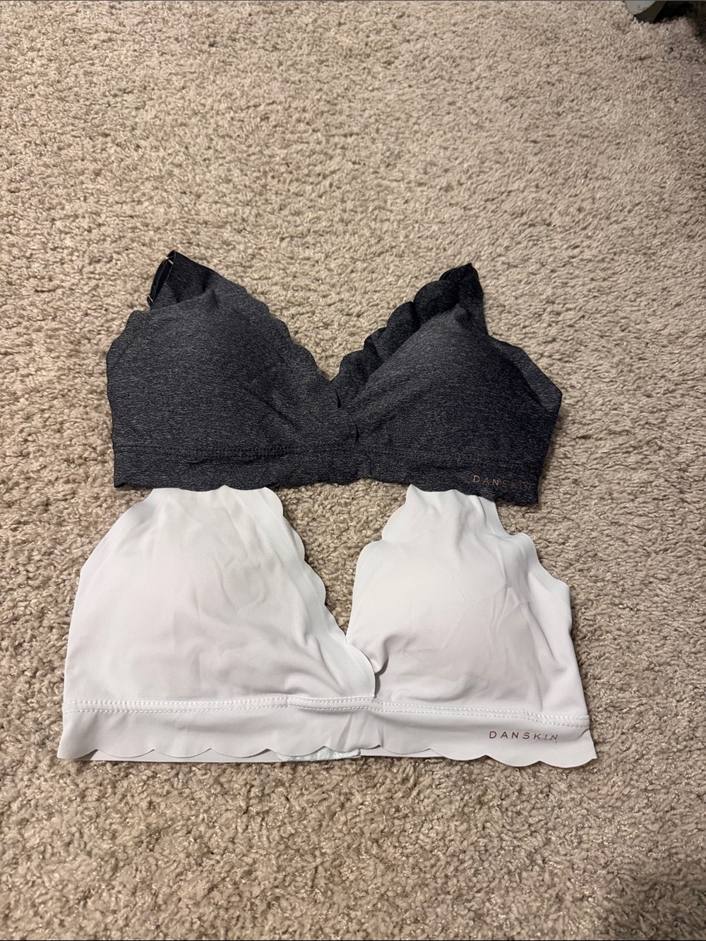 Danskin Scallop Edge Bralettes - Black and White
